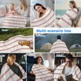 thumbnail image 5 of Red Striped Cooling Blanket, Lightweight Breathable Summer Throw Blanket with Double Sided Cold Effect, Rustic Red Stripe Modern Art Beige Picnic Beach Blankets Bed Sheet for Hot Sleepers 50"x60", 5 of 8