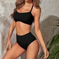 thumbnail image 5 of Sngxgn Women V Neck Swimsuits Tummy Control Ruched Swimwear Halter Bathing Suit(Black,L), 5 of 8