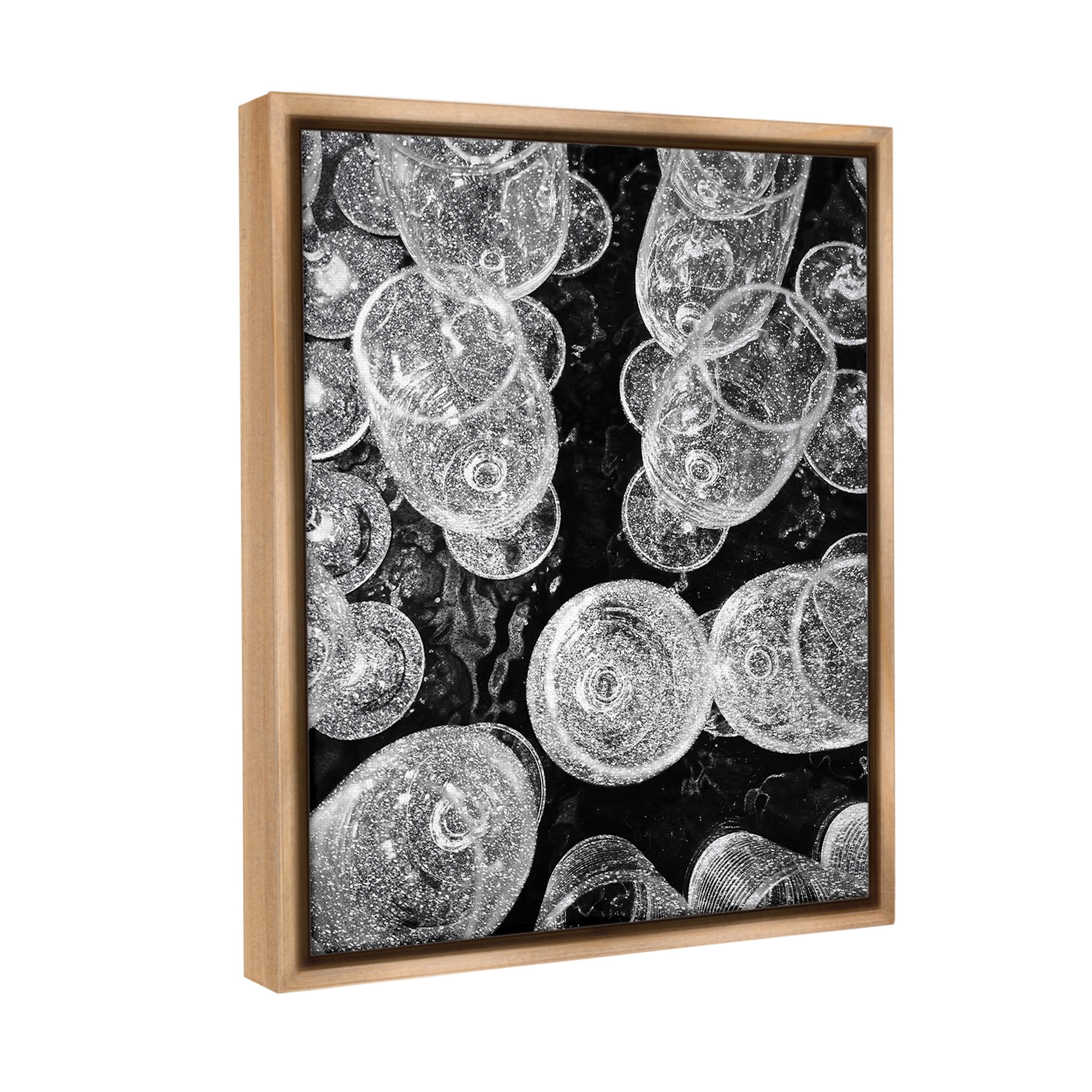 Stupell Industries Glitzy Wine Glasses Food & Beverage Photography Brown Floater Framed Canvas Art Print Wall Art, 25 x 31