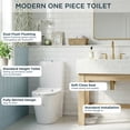 thumbnail image 6 of TVOFEK Elongated Comfort Height Toilet, One-Piece Modern Bathroom Toilets with Soft Close Seat, 1.1/1.6 GPF Dual Flush, Water-Saving, 12" Rough-In, White, 6 of 8