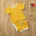 thumbnail image 6 of Seyurigaoka Seyurigaoka Infant Baby Clothes Short Sleeve Tops T-shirt and Shorts Pants Ribbed Outfits, 6 of 6