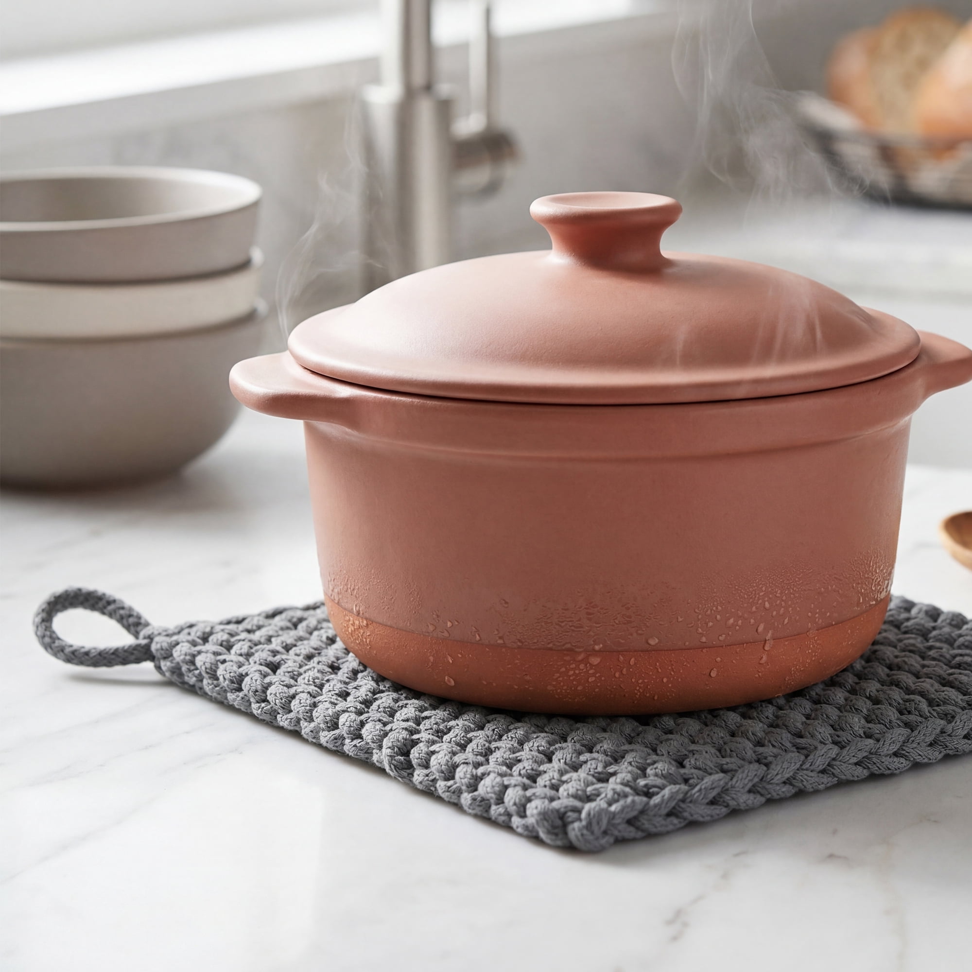 Unique Bargains Pot Holders Heat Resistant Non Slip Hot Pads Dark Gray 7.5*7.5in