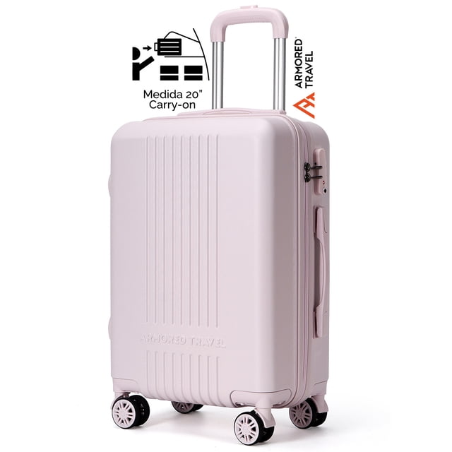Maleta de viaje Carry-on de mano cabina 20” 10 kg ABS doble calibre candado de alta seguridad TSA LOCK Rosa
