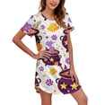 thumbnail image 2 of JIANLAI Nightgown Women's Halloween Pumpkin Tombstone Print Short Sleeve Sleep Dress, Loose V‑Neck Nightgown, Lightweight Casual Sleepshirt, Holiday Themed Loungewear, 2 of 4