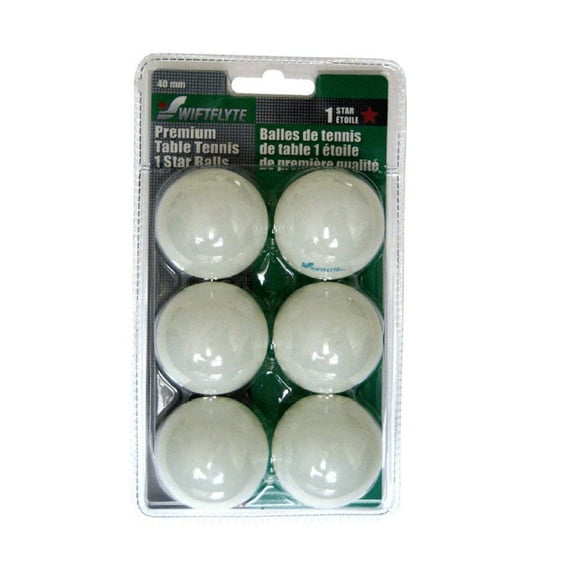 6 Pack White Table Tennis Balls