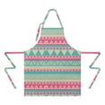 thumbnail image 2 of Pink Geometric Stripe Pattern Apron-Garden Aprons for Women with Pockets-Cotton Linen Waterproof Kitchen Cooking Gardening Aprons Adjustable for Kitchen,Cooking,BBQ and Salon 33x27 Inch, 2 of 7