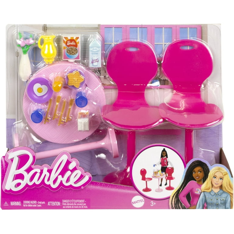 Barbie Portable 1-Story Toy Play Set Dollhouse with Doll, Pool, & Furniture