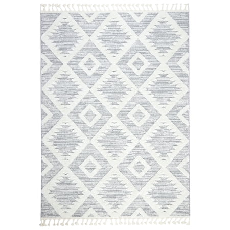Wanda June Home Tufted Diamond Area Rug, Grey/Cream, 5'2"x7'2" by Miranda Lambert