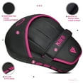 thumbnail image 4 of RDX Kids Boxing Pads and Gloves Set, Maya Hide Leather KARA Hook and Jab Curved Focus Mitts Punching Gloves, Pink, 6oz, 4 of 9