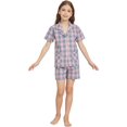 thumbnail image 2 of HiddenValor Girls Pajama Set, 2 Piece Cotton Button Down Short Sleeve Shorts Lounge Sleepwear With Pockets, 2 of 6