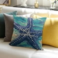 thumbnail image 3 of BANET Throw Pillow Cover On Navy Blue Background Cushion Cover Coastal Sea Theme Home Decorative Pillowcases Multi Size for Sofa Couch Porch 24x24in, 3 of 5