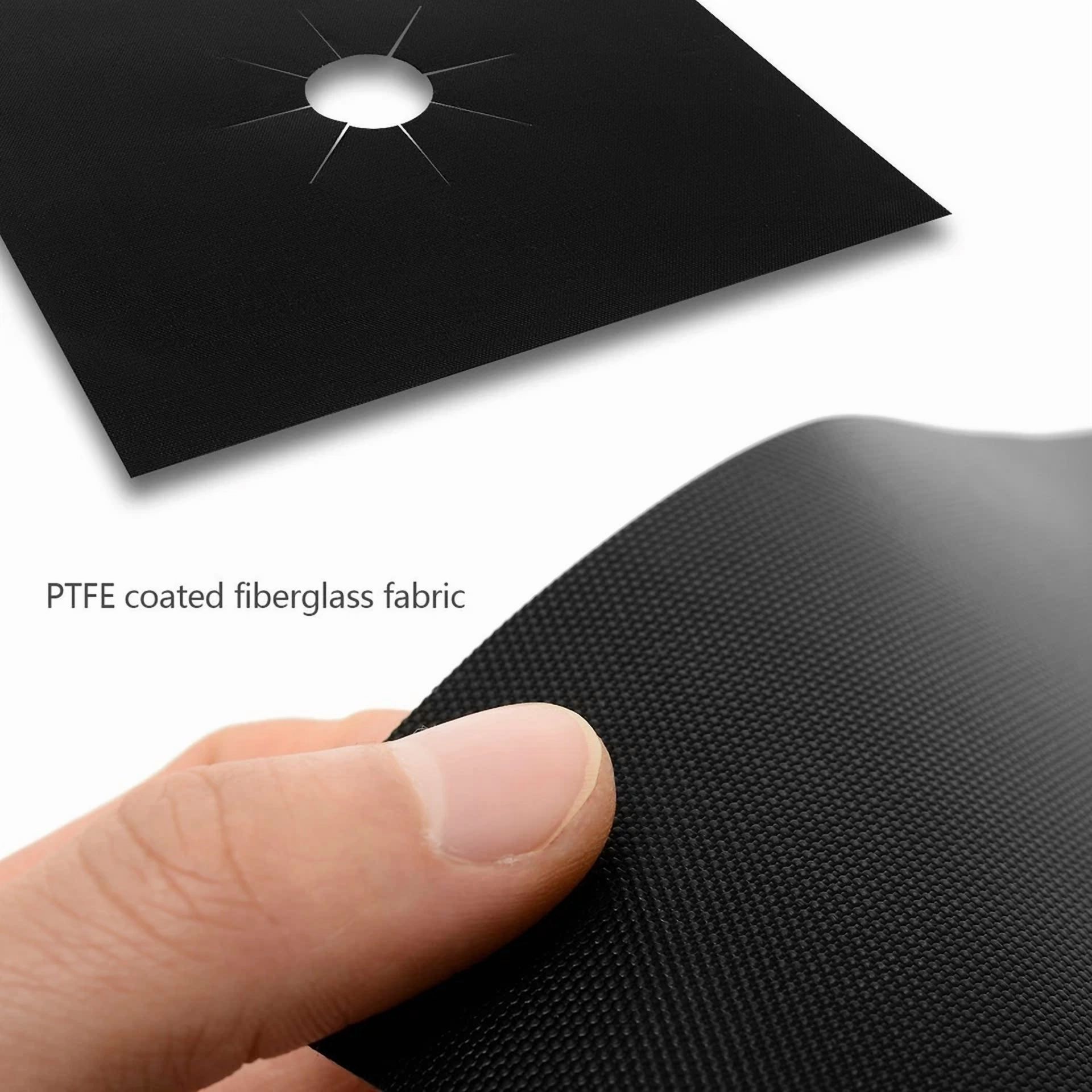6X Reusable Non-Stick Black Gas Range Stove Top Burner Covers Protector Liner