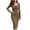 Brown-1, variant on Womens Seamless Square Neck Built in Shapewear Bodycon Elegant Casual Dress Tummy Control Club Midi Dress