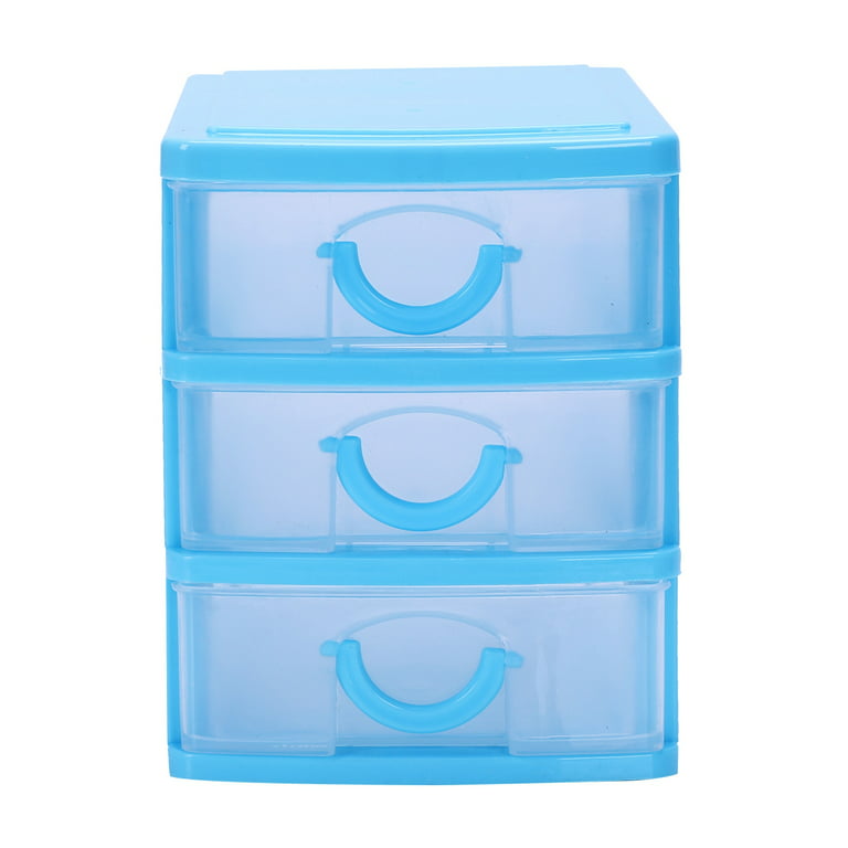 ZENFUN 3 Pack Drawer Plastic Stackable Storage Drawer Bins, Small  Drawer-type Desk Organizer Boxes, Translucent Small Plastic Chest of  Drawers