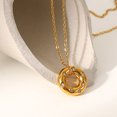 thumbnail image 2 of Nvzi El colgante de collar hecho a mano tiene un anillo circular hueco engastado con un collar colgante de circonita (oro), 2 of 5