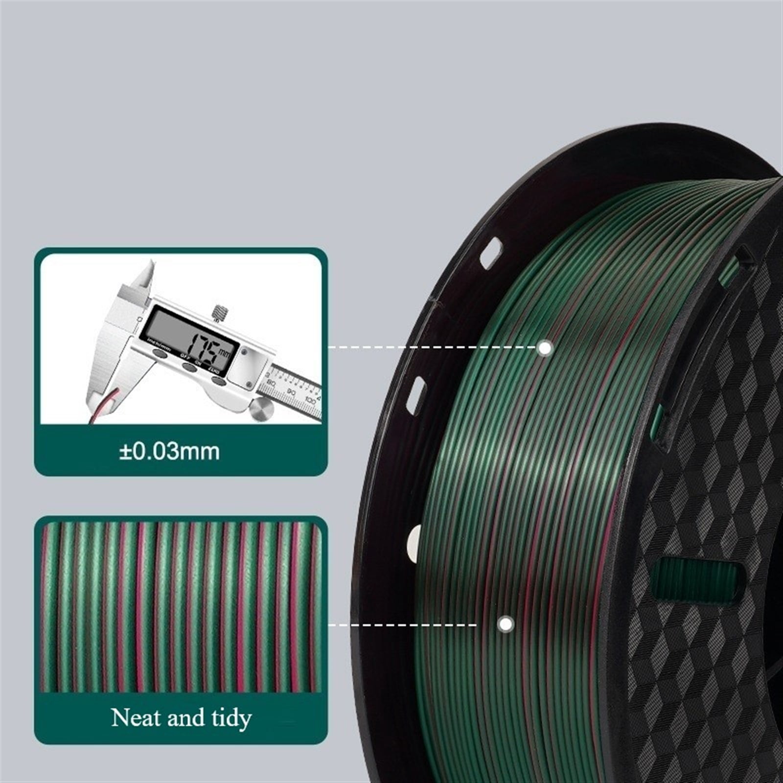 Silk Dual Color 3D Printer Filament Multicolor Gradient PLA Filament 1.75mm Fit Most FDM 3D Printers