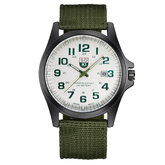 NovaStitch Menās Fashion Watch with Nylon Strap Calendar, Casual Analog Quartz Wristwatch for Daily Wear, Durable Sport Wrist Watch for Men