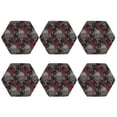 thumbnail image 2 of Disketp Skull And Red Roses Funny Coasters,6 Pcs Leather Coasters With Holder, Perfect Housewarming Hostess Gifts,Protect Furniture From Water Marks Scratch And Damage, 2 of 9