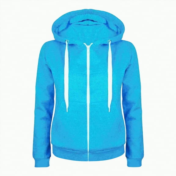 enyan Zip Up Hoodies Oversized Sweatshirts Fall Fashion Outfits Casual Jackets 2025 Winter Clothes Zip Up Hoodie Sky Blue,XL