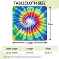 thumbnail image 2 of Rainbow Tie Dye Radial Pattern Square Fitted Tablecloth with Elastic Edge,Square Table Cover,Washable Elastic Table Cover for Home Kitchen Party Decor 36"x36", 2 of 6
