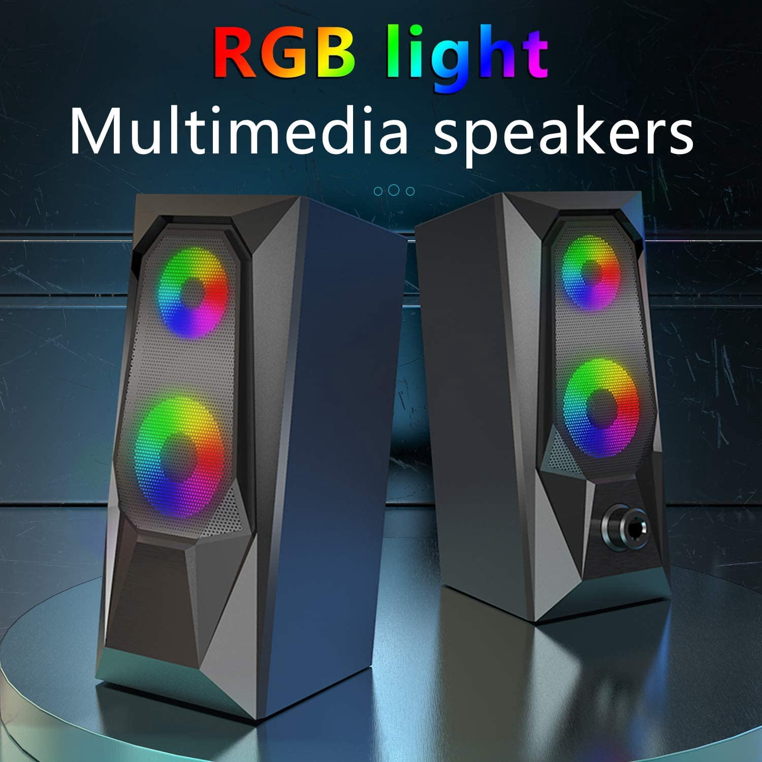 Computer Speakers,Rgb Color Led Light-Emitting Speakers,Stereo Subwoofer Computer Speakers,Usb2.0 Channel Pc Speakers