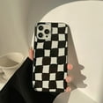 thumbnail image 4 of Compatible with iPhone Case,Aesthetic Design Retro Classic Grids Plaid Checkered Checkerboard Protection Soft Shockproof Cover Phone Case (White,iPhone 12 Pro Max), 4 of 6