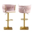 thumbnail image 2 of JONPONY Bar Stools Set of 2,Swivel Counter Height Bar Chair with Low Back for Kitchen Island, Bar Pub Pink, 2 of 11
