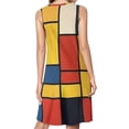 thumbnail image 2 of Mondrian Inspired（7） Spring Summer Dresses for Women Fashion T-shirt Dress Casual Sleeveless Loose Sundress with Pockets, 2 of 5