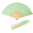 thumbnail image 1 of Set de ventiladores Paper Hand SL Crafts con bolsas de organza, 50 unidades, color verde claro, 1 of 4