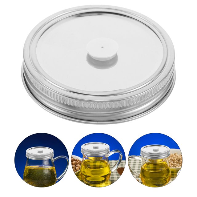 2 Pcs Kit de Couvercles de Scelleuse sous Vide en Acier Inoxydable pour Bocaux Mason Design Divisé pour Stockage et Fermentation des Aliments Facile à Utiliser et à Nettoyer