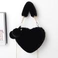 thumbnail image 2 of Heart Shaped Tote Bag Featuring Detachable Chain Strap For Casual Crossbody And Shoulder Carry Cute Fuzzy Soft Purse, 2 of 6