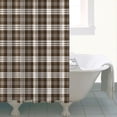 thumbnail image 4 of Brown and White Checkerboard Checkered Pattern Shower Curtain 72"x84" ,Bathroom Decorative Shower Curtains Set with 12 Hooks,Modern Waterproof Washable Shower Curtain, 4 of 6