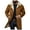Yellow, variant on Mens Vintage Suede Jacket Plush Collar Coats Faux Leather Winter Long Jackets Men Zip Up Motorcycle Jacket Coats Retro Patchwork Western