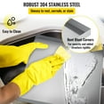 thumbnail image 4 of KFFKFF 32x30x2.5" Washer Pan, 18 GA Thick, 304 Stainless Steel, Durable Drip Tray with Drain Hole & Hose Adapter, 4 of 9