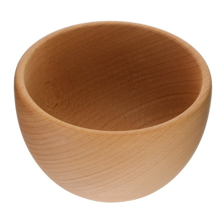 

1Pc Creative Wooden Ramen Rice Bowl Flat Bowl Handmade Children Wooden Bowl