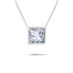 thumbnail image 1 of JeenMata Collar con Colgante Deslizante Minimalista de Moissanita de Corte Princesa de 2 Uds para Ella en Oro Blanco de 18 K sobre Plata, 1 of 5