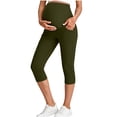 thumbnail image 2 of Purcolt Womens Maternity Leggings Stretchy Over The Belly Workout Yoga Capris Buttery Soft Tummy Control Cropped Pregnancy Pants with Pockets, 2 of 8