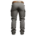 thumbnail image 4 of Zimjoy Gray Cargo Pants for Men Cotton Blend Straight-Leg Work Trousers 4 Pockets Regular Fit Work Casual Pants, Dark Gray M, 4 of 4