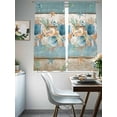 thumbnail image 4 of Teal Blue Brown Beach Coastal Sheer Curtains 72 Inch Length 2 Panels Set Window Treatments, Nautical Shell Starfish Coral Summer Rod Pocket Semi Curtains for Living Room/Bedroom/Kitchen, 104"W x 72"L, 4 of 7