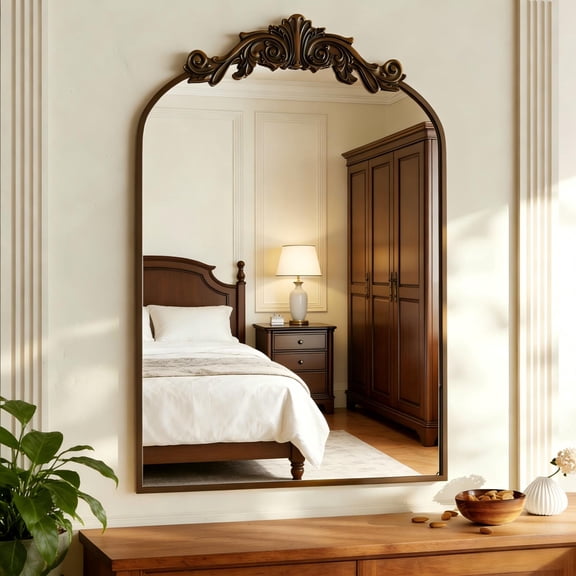 Lumora 24"x38" Vintage Mirror Arched Antique Mirror for Bathroom Wall,Bronze
