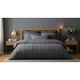 thumbnail image 2 of 500-TC Egyptian Cotton All Season Comforter for Adults Extra Large King Size 120" x 136" Inches, 1pc Comforter Box Stitched with 4 Corner Tabs, 300 GSM Comforter, (Dark Grey), 2 of 7