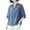 Blue, variant on HAiming Women's Cotton Linen Tops Summer Short Sleeve V-Neck Embroidered Retro Shirts Casual Loose Tunic Blouse