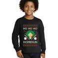 thumbnail image 2 of Wild Bobby Ho Ho Ho Homerun, Baseball Fan Christmas Design Christmas Sweater Design | Holiday Youth Longsleeve Shirt, 2 of 5
