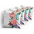 thumbnail image 5 of Ambesonne Flower Throw Pillow Cover 4 Pack, Roses Daisies Garden, 16", Multicolor, 5 of 7