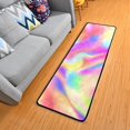 thumbnail image 5 of 2' x 6' Hallway Runner Rugs Modern Floor Carpet Non Slip Entryway Mat Bedroom Bathroom Kitchen Abstract Rainbow Tie-dye Pink, 5 of 7