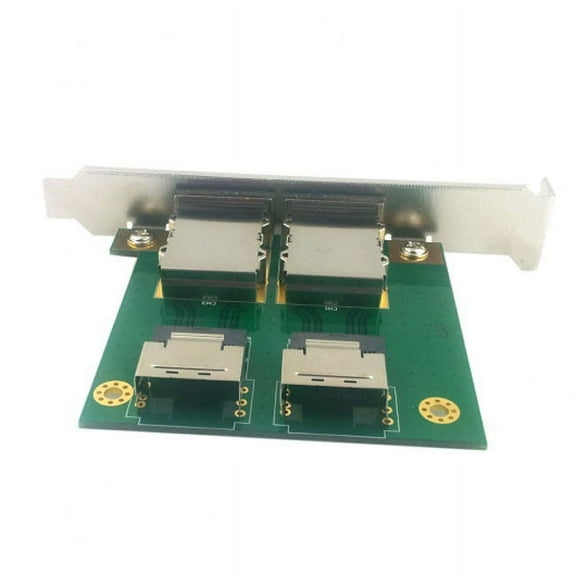 JSER Dual Ports Mini SAS SFF-8088 To SAS 36Pin SFF-8087 PCBA Female Adapter With PCI Bracket