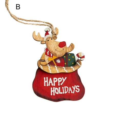 

Kaola Christmas Style Hanging Decor Exquisite Festive Touch Wood Cute Hanging Pendant for Home