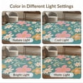 thumbnail image 7 of ODIKA 5'x7' Teal Blossom Delight Abstract Floral Washable Area Rug Charming Pop-Art Inspired Flower Motif Elegance for Dining Room, Under Table, Home Office, Non-Slip Chair-Friendly, 7 of 7