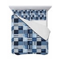 thumbnail image 7 of Blue White Plaid King Size Down Alternative Comforter, Lightweight Comforter Quilt Bedding Set with Pillow Shams Modern Geometric Striped Checkered All Seasons Bed Comforter Duvet Insert 96"x106", 7 of 7