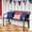 Red, variant on WLLJOY Metal Outdoor Bench, 47in Patio Garden Benches with National Flag Pattern Backrest for Backyard, Lawn, Deck, Porch, Park, Red